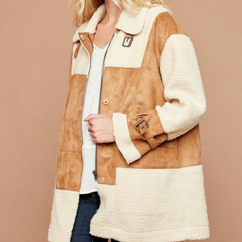 HAYDEN CAMEL SHERPA JACKET - Picture 5 of 5